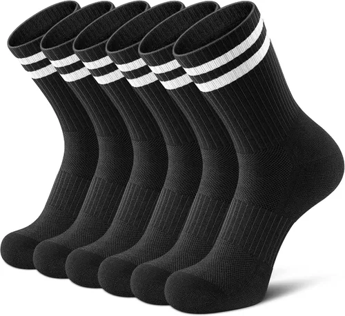 Vista 9 de Airacker Calcetines atléticos para correr y correr para hombre y mujer Negro