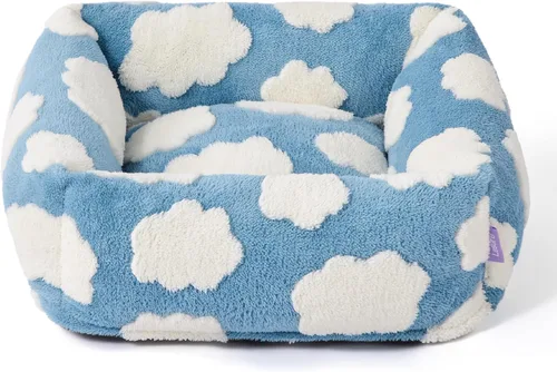 Vista 5 de LE SURE Bonita cama para perros y gatos pequeños, camas lavables para cachorros, acogedor sofá ortopédico rectangular para mascotas con felpa