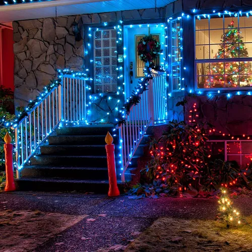 Vista 6 de Dazzle Bright Luces de Navidad C9 para Exteriores, 50 LED 33 Pies Cable Verde Impermeable Luces de Cadena, Luces de Hadas para Interiores