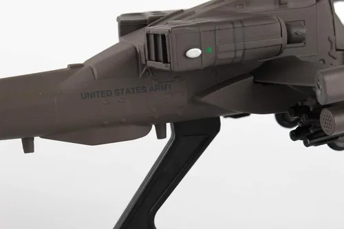 Vista 8 de Daron Sello Postal Boeing AH-64D Apache Longbow Modelo de exhibición de fundición a escala 1/100 con soporte, mediano
