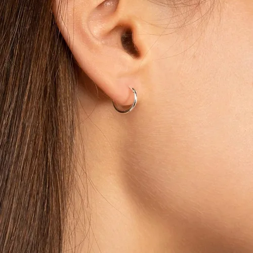 Vista 8 de Aretes de aro de plata para cartílago, pequeño, para mujeres, hombres, niñas, 3 pares de aretes de plata esterlina 925, hipoalergénicos, Tragus