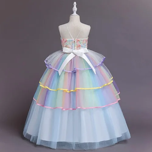 Vista 16 de REXREII Vestido de tul sin mangas para fiesta de unicornio para niñas, disfraz de carnaval, princesa, cumpleaños, Navidad, vestido largo