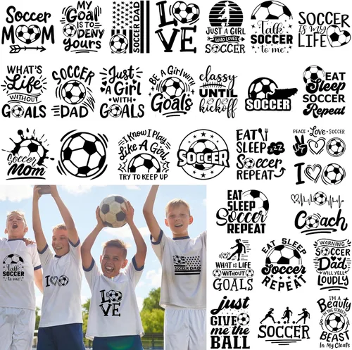 Vista 7 de Cholemy - 30 unidades de transferencia de transferencia de transferencia Dtf para el día del juego, calcomanías de calor lavables para familia