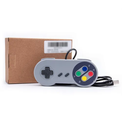 Vista 7 de mafiti Game Controller SNES Retro USB Controller Joystick for Windows PC MAC Linux Raspberry Pi 2 Pack (Grey)