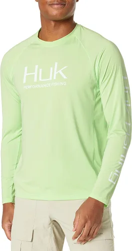 Vista 14 de Huk Pursuit Vented LS para hombre Refracción Fish Fade - San Sal/Wahoo