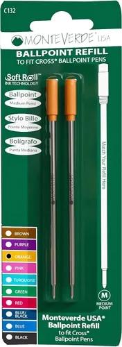 Vista 18 de Monteverde Recambios de bolígrafo suave USA para adaptarse a bolígrafos cruzados, punta media, tinta negra, paquete de 6 – Solución de escritura