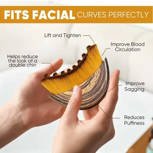 Vista 3 de Cepillo facial de contorno linfático – Cepillo facial linfático suave para drenaje linfático, masaje de contorno facial y cepillado en seco