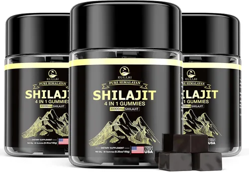 Vista 10 de Shilajit - Gomitas con Ashwagandha para hombres y mujeres, más de 85 oligominerales, 75% de ácido fúlvico, energía, resistencia y apoyo