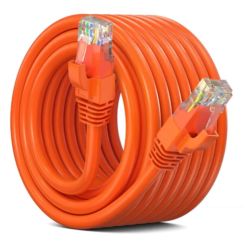 Vista 45 de Maximm Cable Ethernet Cat 6, cable de red y conexión de alta velocidad de 10 pies, UTP, 10 Gbps, cable Ethernet de 550 MHz, color naranja