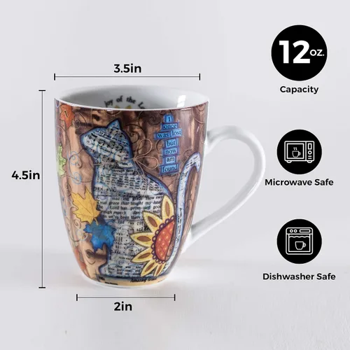 Vista 3 de Divinity Boutique 22188 Tazas de cerámica en caja, 1 unidad (paquete de 1), Gato de otoño