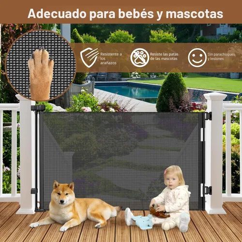 Vista 5 de Puerta retráctil para exteriores resistente a la intemperie para perros con tornillos y varillas de acero inoxidable que no se oxidan, puertas