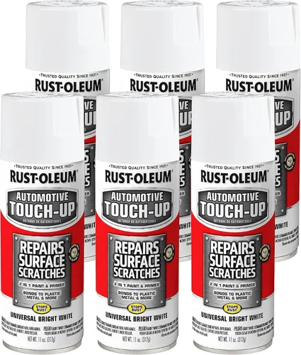 Vista 2 de Rust-Oleum 292325 Pintura en aerosol universal de retoque para automóviles, 11 onzas, blanco brillante
