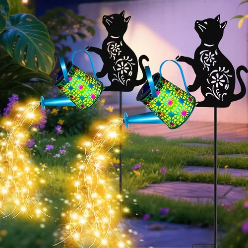 Vista 10 de Luces solares para regadera, linterna colgante de conejo, luces solares al aire libre, regalos para amantes de los conejos para mamá, mujeres