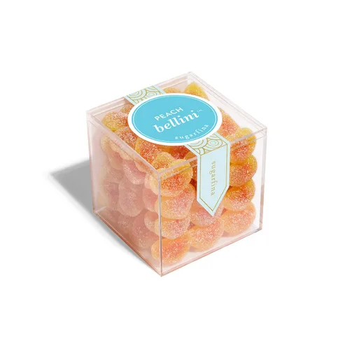 Vista 7 de Sugarfina Peach Bellini - Cubo de caramelo pequeño, gomitas, 3.6 onzas, 1 unidad