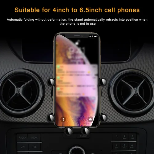 Vista 5 de Sunvie - Soporte invisible para teléfono celular, soporte giratorio para teléfono celular con soporte de gravedad, salida de aire universal