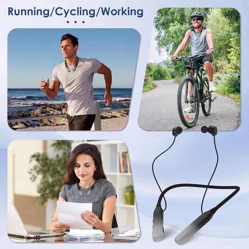 Vista 6 de Auriculares Bluetooth con banda para el cuello, auricular Bluetooth