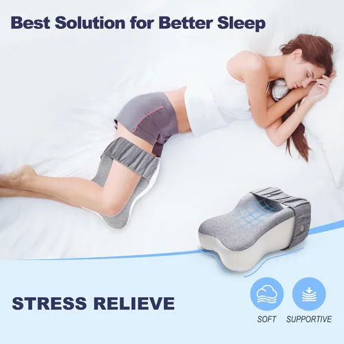 Vista 5 de Almohada de rodilla y pierna para dormir de lado, almohada de pierna para dormir de lado, alivio del dolor de ciática y ciática de espalda, almohada
