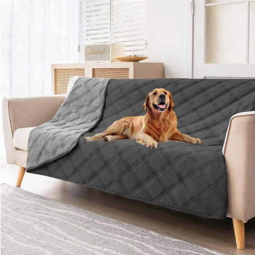 Vista 6 de fuguitex Manta impermeable reversible para perros pequeños, resistente a prueba de fugas, lavable, funda protectora para muebles de interior, apta