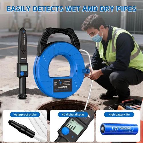 Vista 5 de Localizadores de tuberías Detector de bloqueo de precisión para tuberías de agua tuberías subterráneas Tubos de PVC Tubos de metal Tubos de pared