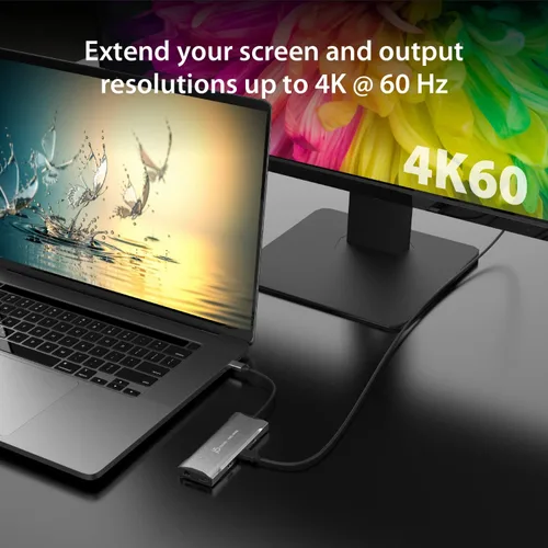 Vista 4 de j5create Concentrador de pantalla triple USB C 4K - 4K HDMI x2, 4K DP, 2 USB-A y USB-C 10Gbps, PD 100W, Ethernet, lector de tarjetas SD 4.0