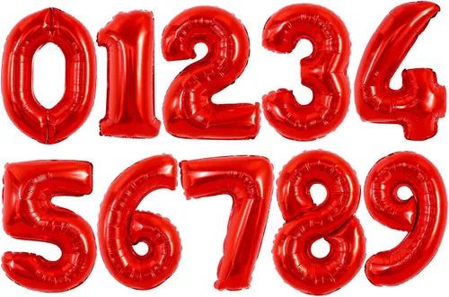 Vista 45 de TONIFUL Globos grandes de 50 pulgadas con números dorados del 0 al 9, globo digital grande de Mylar número 8 digital ocho para fiestas