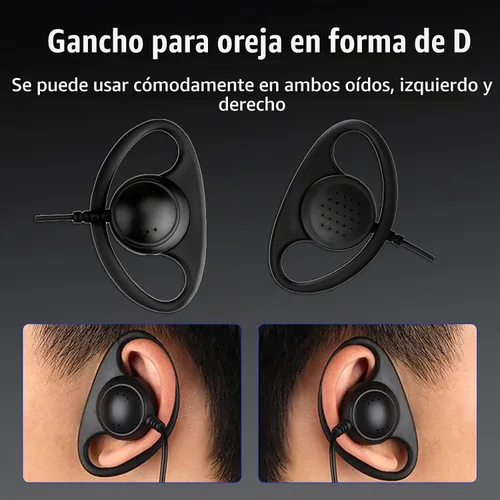 Vista 3 de Retevis Auricular Walkie Talkie con micrófono, para RT22/RT68/RT21/H777