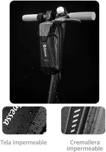 Vista 3 de Epessa Bolsa Universal para Scooter, Bolsa de Manillar de Scooter EVA, Bolsas Delanteras Impermeables para Scooters para Llevar Cargador