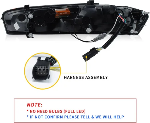 Vista 3 de Luces traseras LED VLAND enhumedecidas y transparentes compatibles con [Chevrolet Chevy Camaro Coupe 2016 2017 2018] con luces de señal intermitente