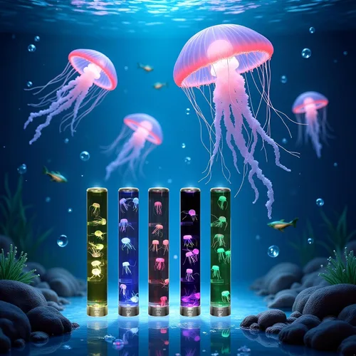 Vista 4 de Lightahead Lámpara LED de Medusas Acuáticas de Ambiente con 5 Efectos de Luz que Cambian de Color. La Definitiva Lámpara de Ambiente Extra Grande