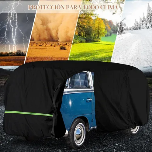 Vista 4 de Funda para coche impermeable para todo tipo de clima, compatible con VW Bus T1 T2 T3 de 1950-1992, Volkswagen Vanagon, funda completa para coche
