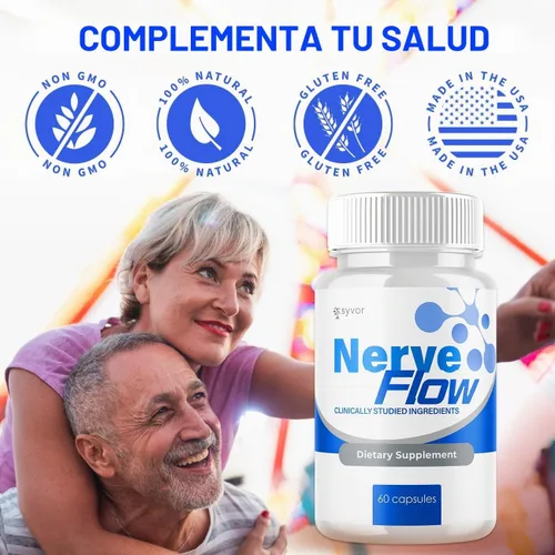 Vista 4 de Cápsulas de flujo nervioso, fórmula avanzada de apoyo nervioso NerveFlow (60 cápsulas)