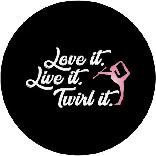 Vista 5 de Baton Twirling Love It Live It Twirl It Gift - Soporte y agarre para teléfonos y tabletas, Negro