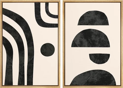 Vista 34 de SIGNWIN Lienzo enmarcado para pared, ilustraciones abstractas texturizadas en tonos beige terrosos, arte moderno, decorativo, contemporáneo