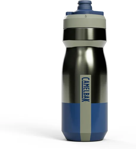 Vista 5 de CamelBak Podium - Botella de agua para bicicleta de acero inoxidable con aislamiento de acero, retención de frío para ciclismo, 12 onzas, color negro