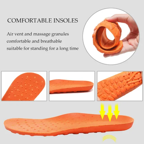 Vista 3 de FULORIS - Zapatos de chef antideslizantes para hombre, zapatos de trabajo para hombre, zuecos impermeables para hombres, zuecos de cocina