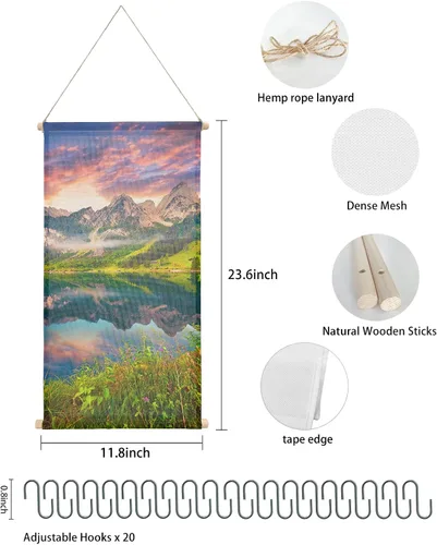 Vista 2 de Hanging Earring Jewelry Organizer Natural Landscape Scenery Beautiful Dreamy Sundown Sunset Lake Earring Holder Necklace Earring Display Large