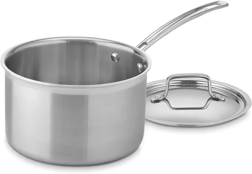 Vista 2 de Cuisinart Utensilios de cocina de acero inoxidable de 4 cuartos de galón, cacerola de 1.5 cuartos de galón y juego de cubierta