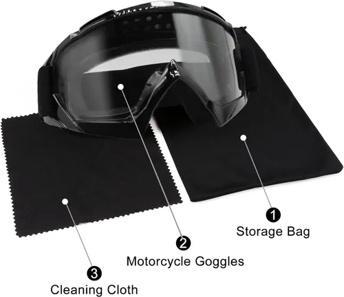 Vista 6 de Gafas de motocross ATV Motocross MX Off Road para hombres, mujeres, adultos, jóvenes, carreras de equitación