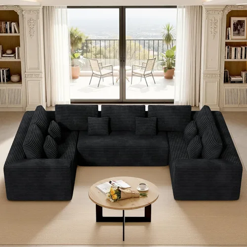 Vista 28 de Luxanimarion sofá biplaza moderno de nube de 80 pulgadas, sin necesidad de montaje, asiento profundo y cómodo, incluye 2 cojines para sala de estar