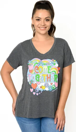 Vista 3 de Beatles - Camiseta para mujer, talla grande, cuello en V, estampado vintage