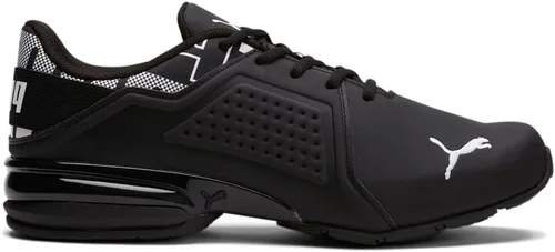 Vista 2 de PUMA Mens Viz Runner Repeat Perforated Wide Running Sneakers Zapatos - Negro