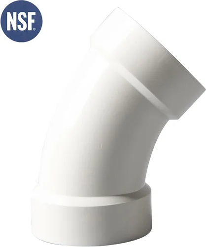Vista 2 de Rainbow Dream Codo de tubo de PVC de 45 grados DWV de 3 pulgadas - 1 unidad, blanco