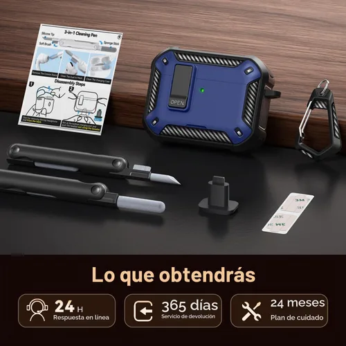 Vista 7 de Funda para AirPods Pro 3 (2025) con bloqueo seguro y soporte para teléfono, compatible con MagSafe, funda para AirPods Pro de tercera