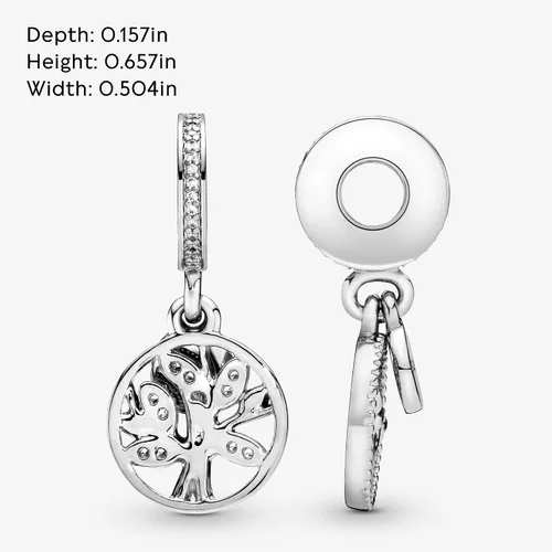 Vista 6 de Pandora Jewelry - Colgante brillante para árbol genealógico, momentos compatibles, oro de 14 quilates y plata de ley con circonita cúbica, viene