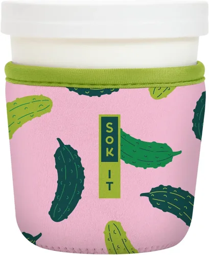 Vista 79 de Sok It IceCreamSok - Funda de neopreno aislada (flores abstractas, pintas de helado cónicas)
