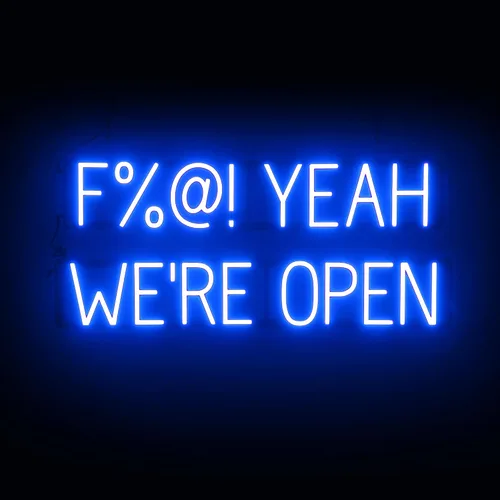 Vista 59 de SpellBrite Letrero LED Neon OPEN para negocios - Azul, 17" x 6