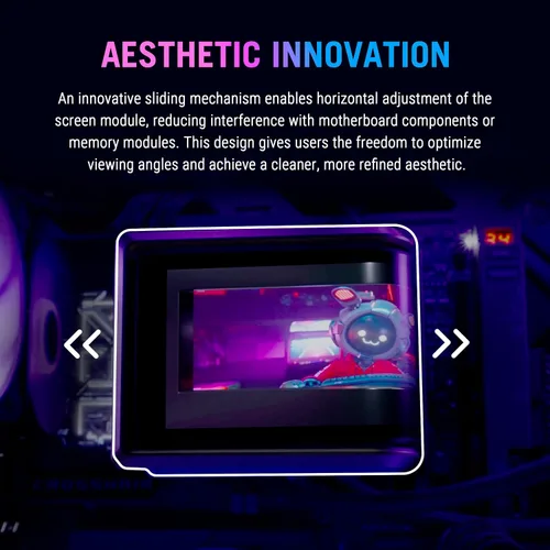 Vista 6 de ASUS ROG RYUO IV 360 ARGB con pantalla AMOLED curvada móvil de 6.67 pulgadas que admite video de efecto 3D o estadísticas de sistema