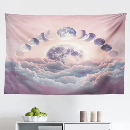 Vista 67 de Ambesonne Tapiz Trippy, vista panorámica de la cascada con bosques de ensueño y mandala oriental psicodélico, decoración de tela para colgar