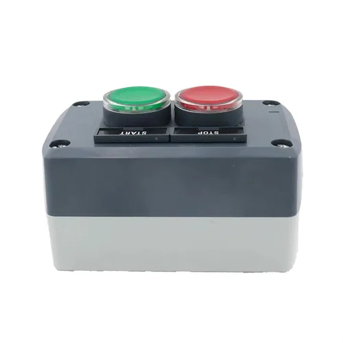 Vista 5 de Caja de control de interruptor de botón impermeable, estación de dos LED, interruptor momentáneo iluminado SAL LA68H-D XALD243B