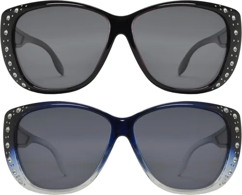 Vista 2 de PZ - Gafas de sol polarizadas para mujer para cubrir sobre gafas graduadas con protección UV